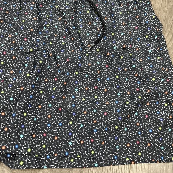 Jared Lang Mens Shorts SZ XL  Lined Swim Trunks Beach Black Geometric Patterned - Picture 3 of 8